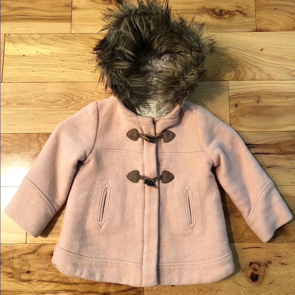Zara girls pink coat 2/3